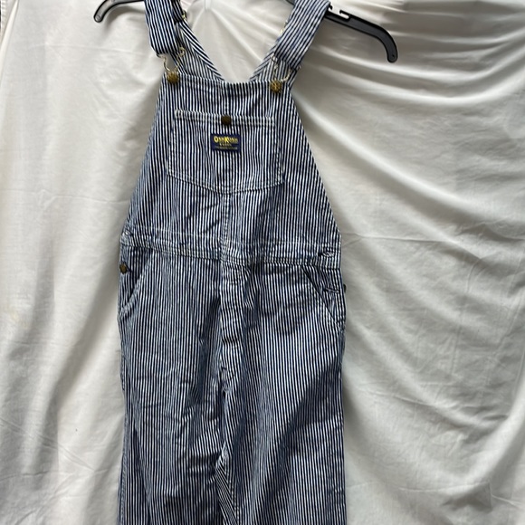 OshKosh b’Gosh railroad striped overalls boys sz 14 - Picture 3 of 9